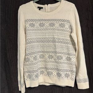 Talbots Cream and Silver Holiday Sweater
